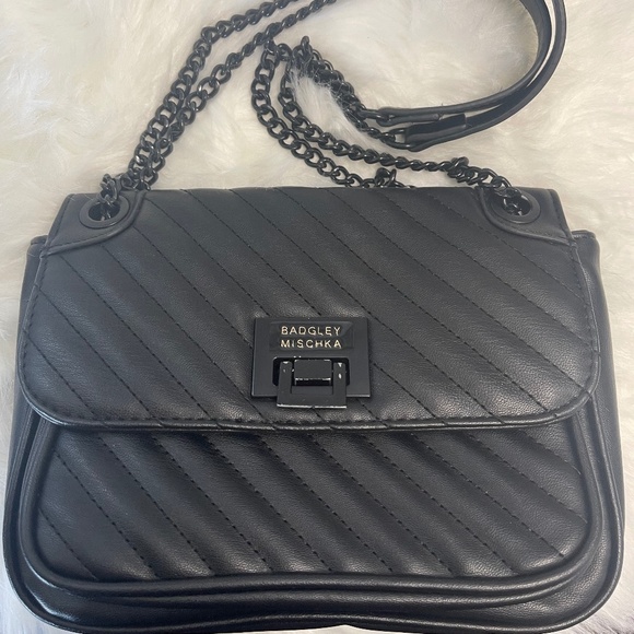 Badgley Mischka Handbags - Badgley Mischka Black Quilted Crossbody Handbag